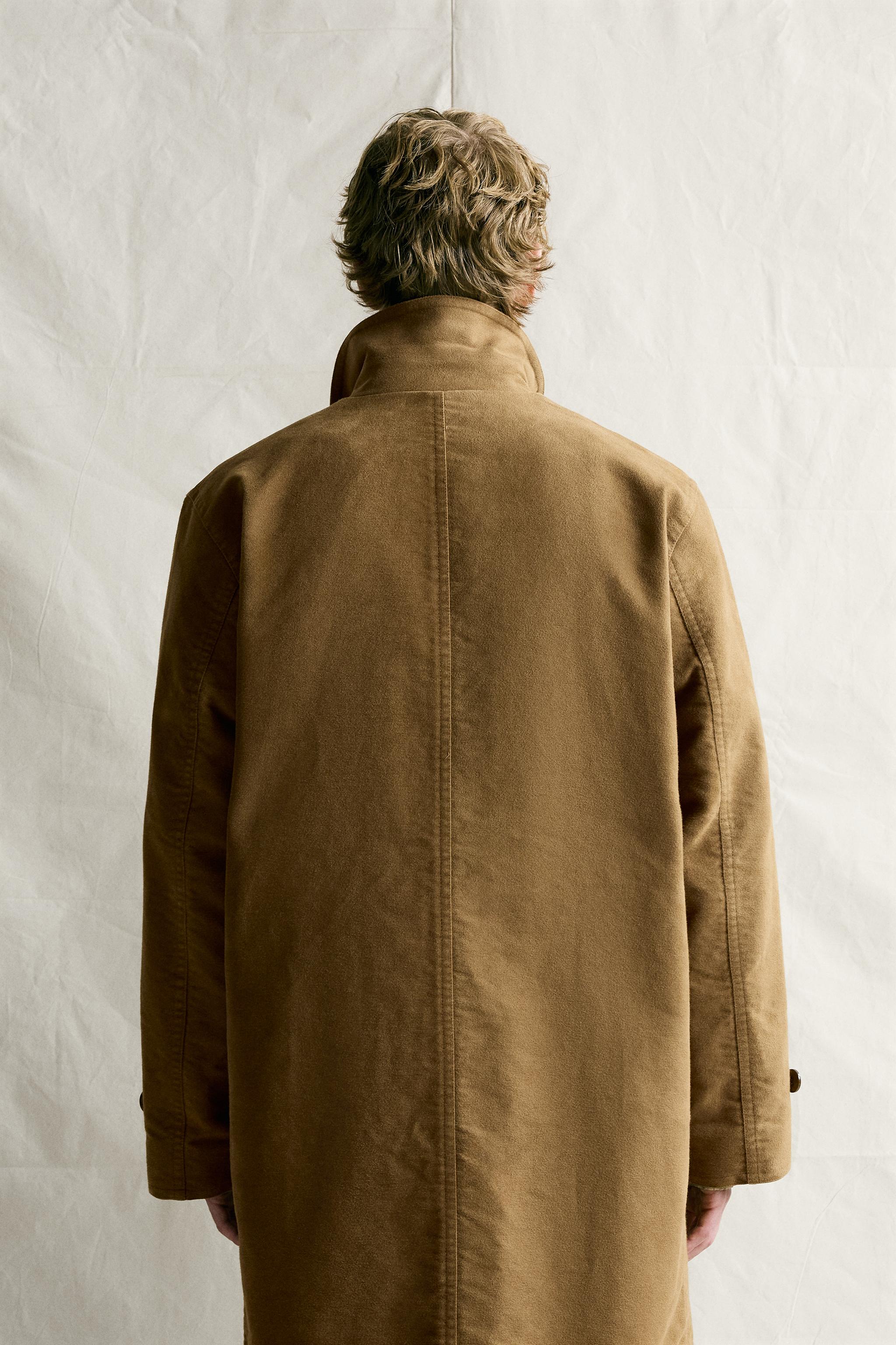 BRUSHED COTTON REGULAR-FIT COAT